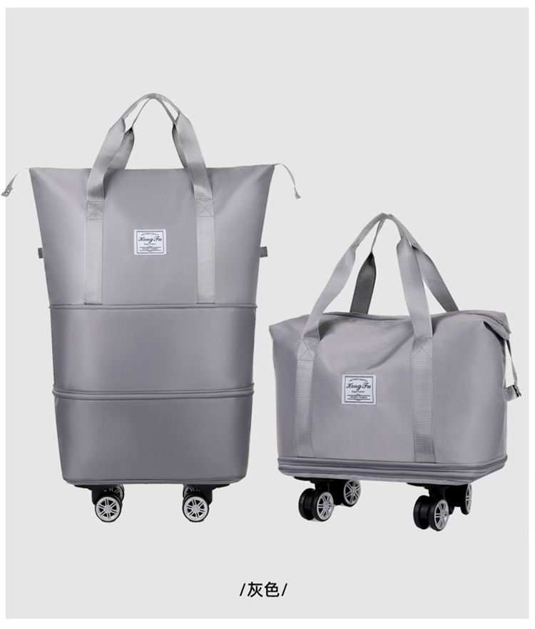 Expandable travel bag, wheeled, foldable, large capacity