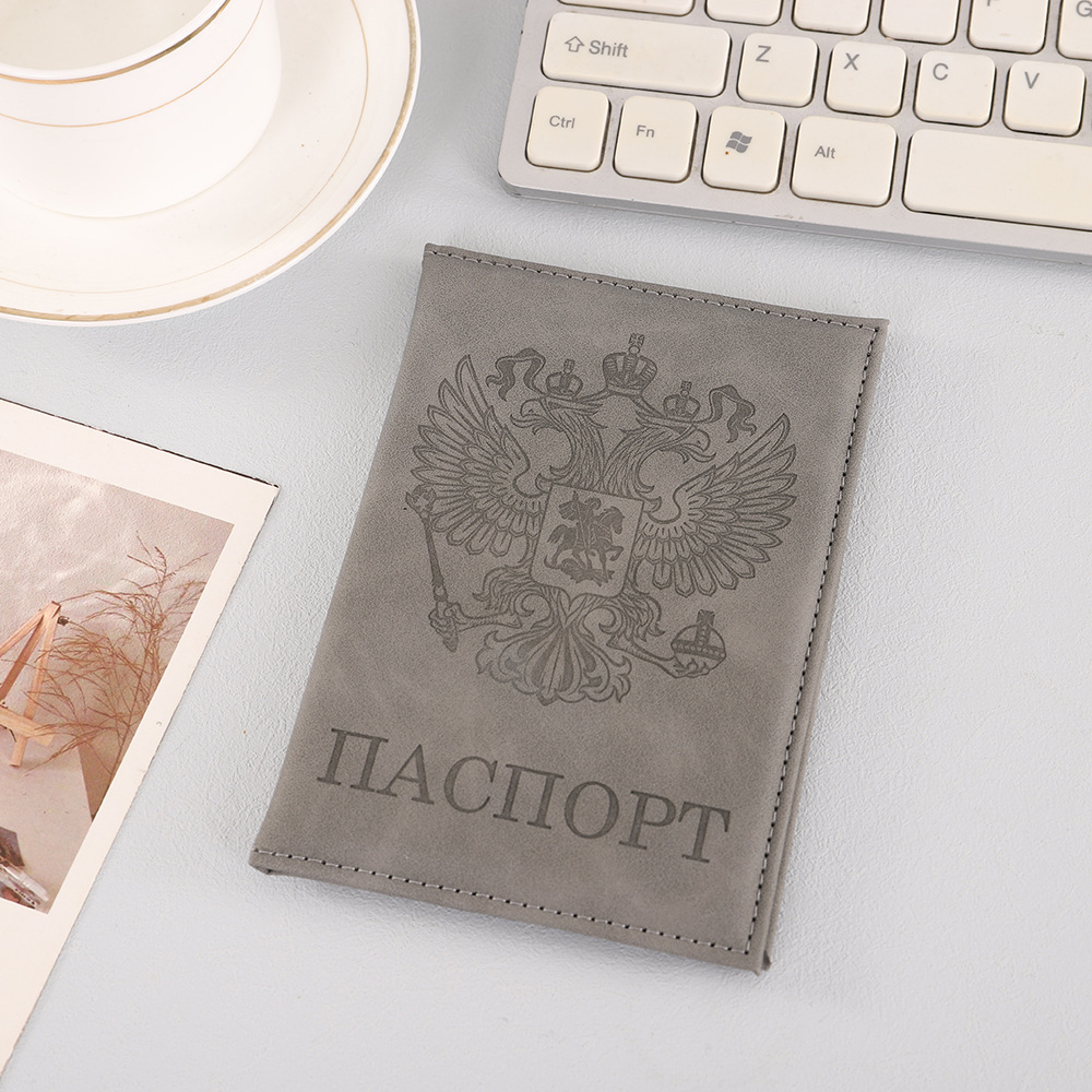 Reisepass-Brieftasche mit russischem Wappen, multifunktional