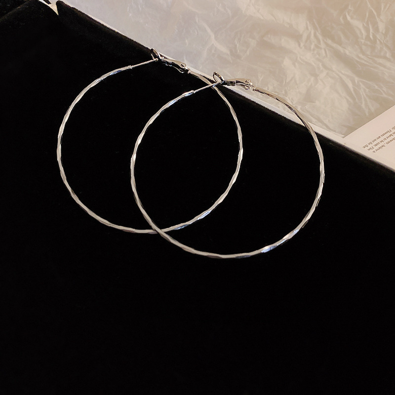 Silbernadel-Kreisohrring, minimalistisches Design