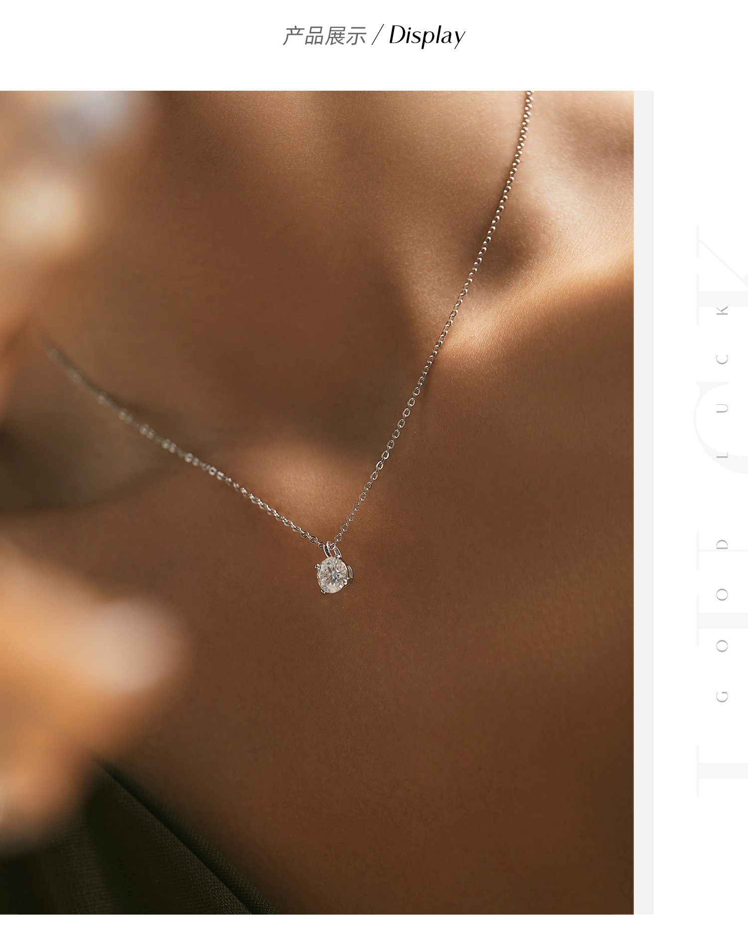 MODIAN 1 Carat Moissanite Silver Necklace