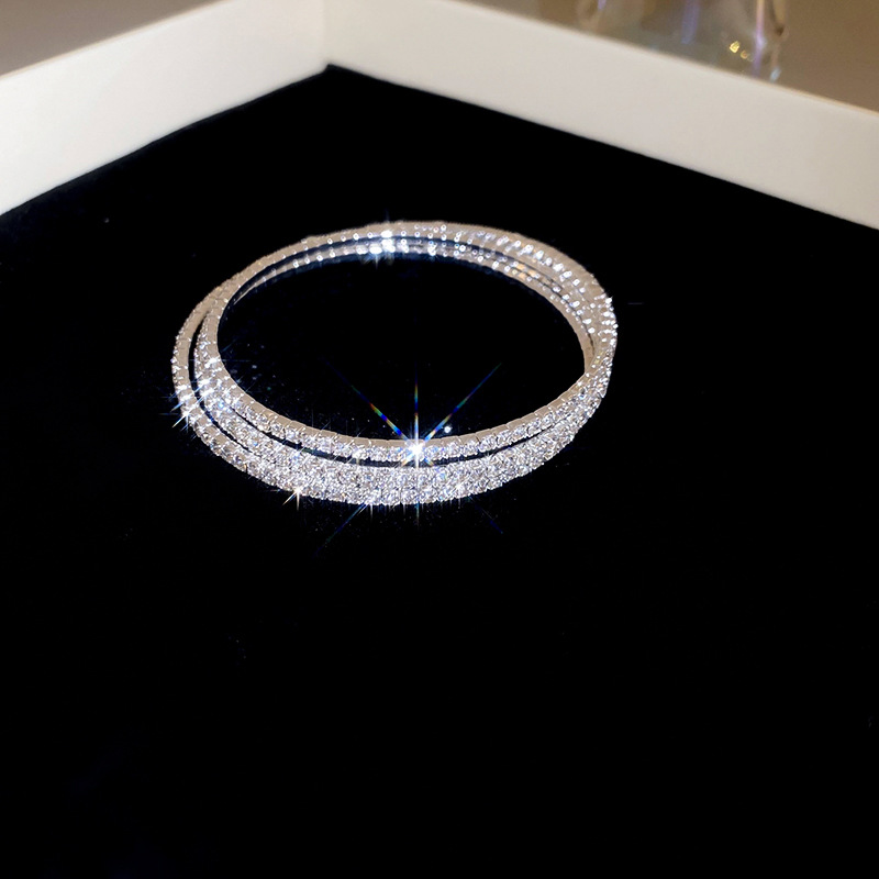 Artificial pearl multilayer rhinestone stretch bracelet