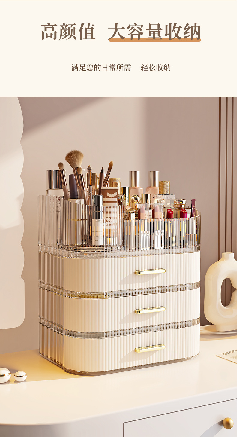 Kosmetik-Aufbewahrungsbox, großes Fassungsvermögen, Frisiertisch-Stil