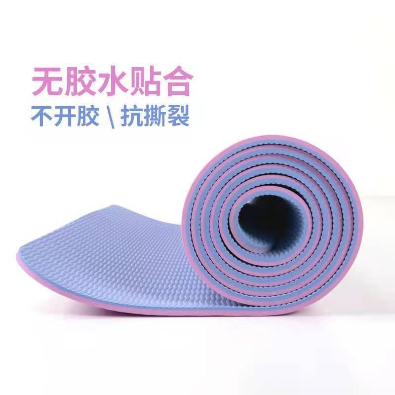 TPE yoga mat 6mm, dual-color, universal size, with carry set
