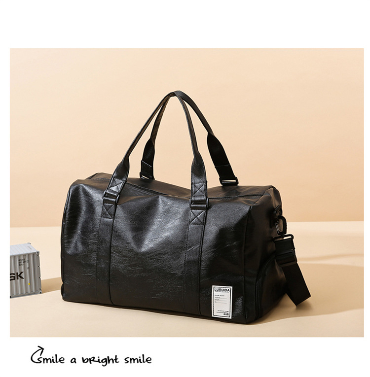 Sports Fitness Bag Leather Dry Wet Separation Large Capacity