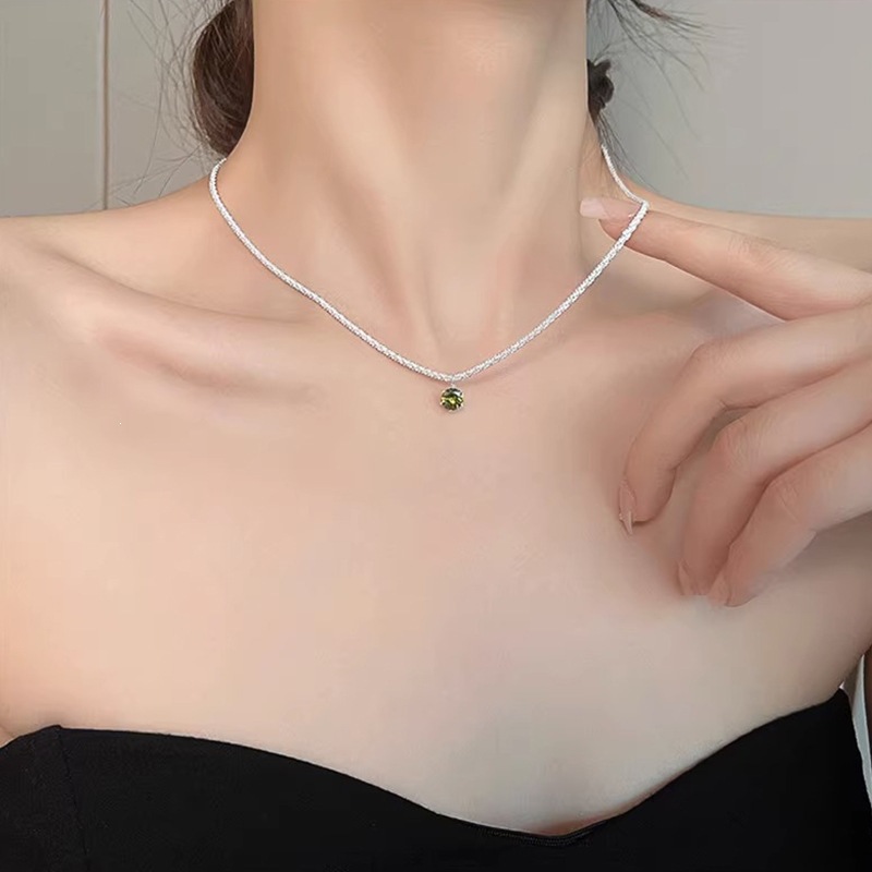 S999 Silberhalskette, Herz-Perlen, elegant