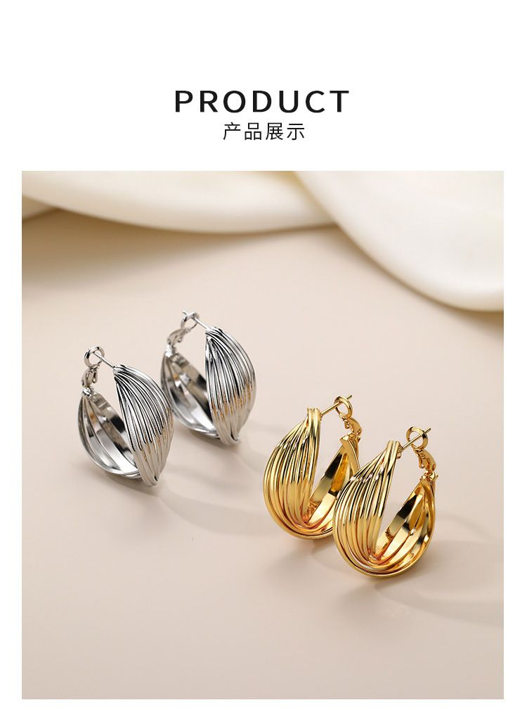 S999 sterling silver Hong Kong style hoop earrings, vintage
