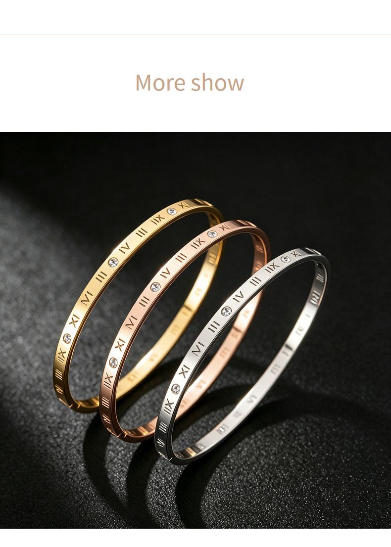 Titan-Stahl Armband, 18K vergoldet, 10 Steine mit Schiebeknoten