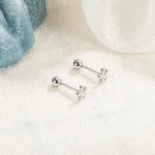 999 Silber-Ohrstecker mit Zirkonia, schlafgeeignet