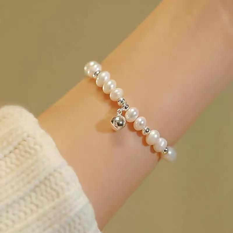S925 Silber-Perlenarmband, minimalistisches Design