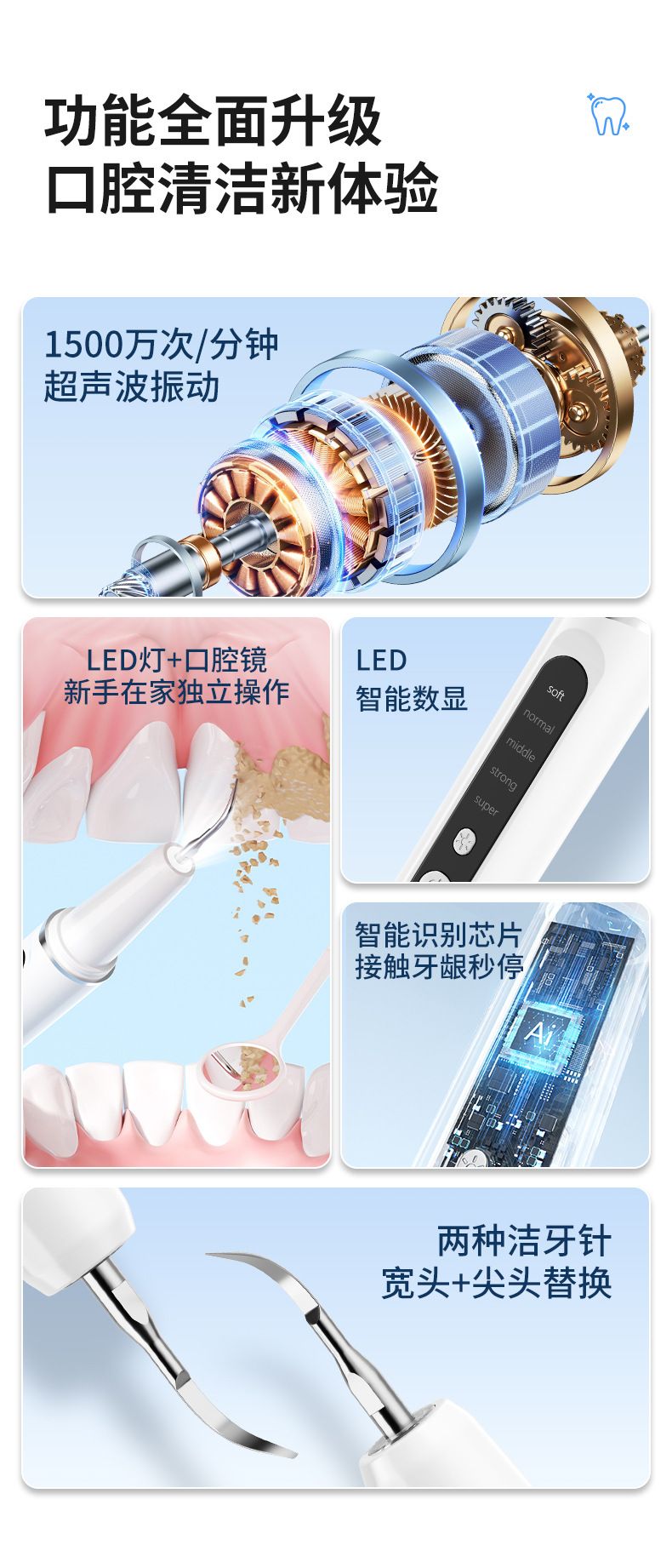 Pet ultrasonic tartar remover, electric dental scaler