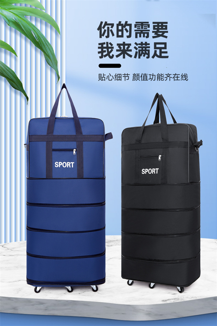 Foldable travel luggage with wheels, 158L capacity