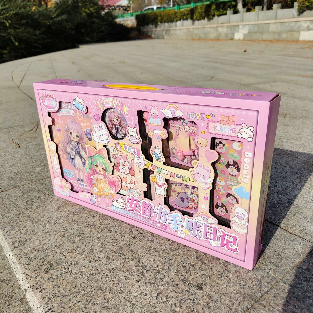Kız çocukları manyetik sessiz kitabı, prenses, stiker seti