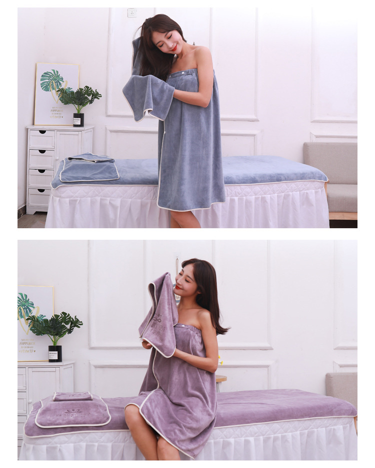 Beauty Salon Towel Set with Head Wrap and Bed Sheet Towel with Hole
