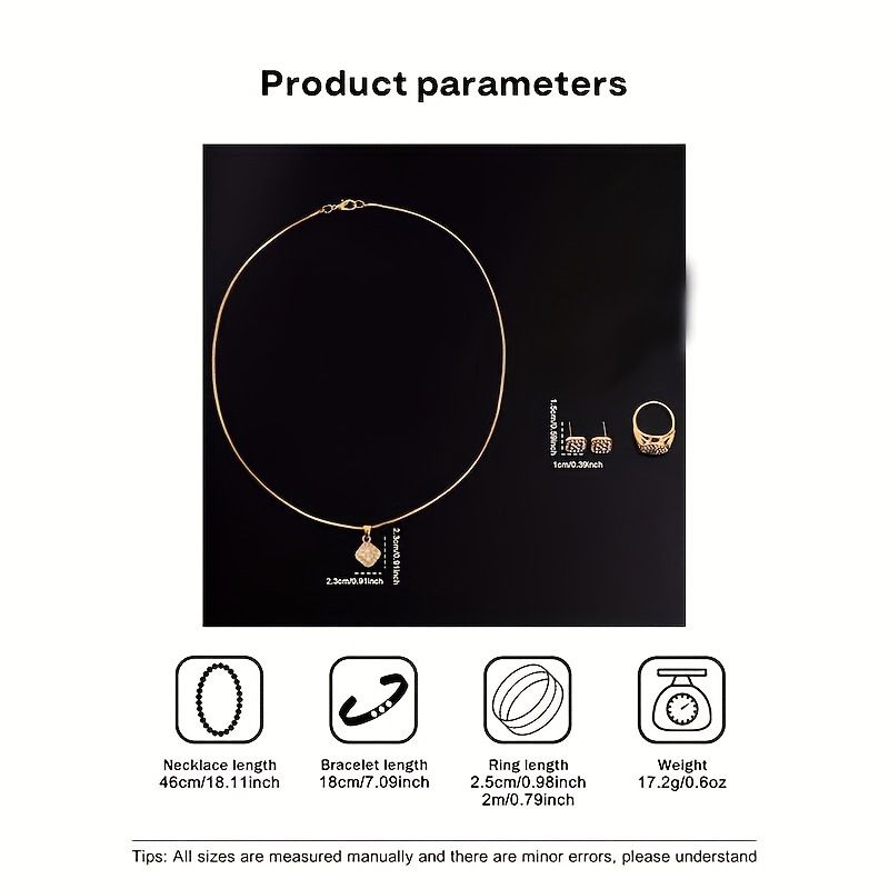5-Piece Women's Quartz Watch Set with Jewelry Accessories