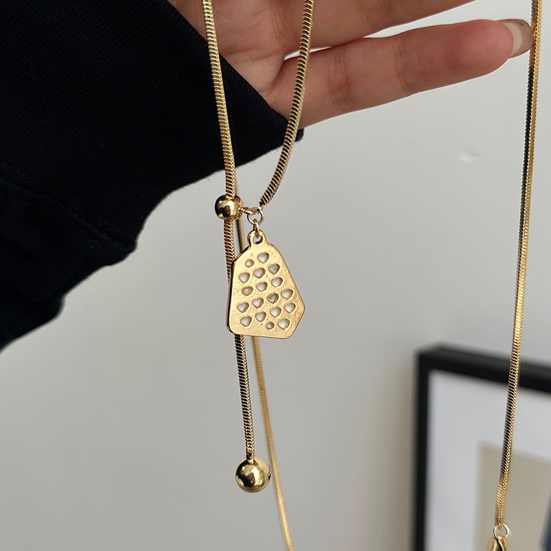 Gold Plated Geometric Adjustable Necklace