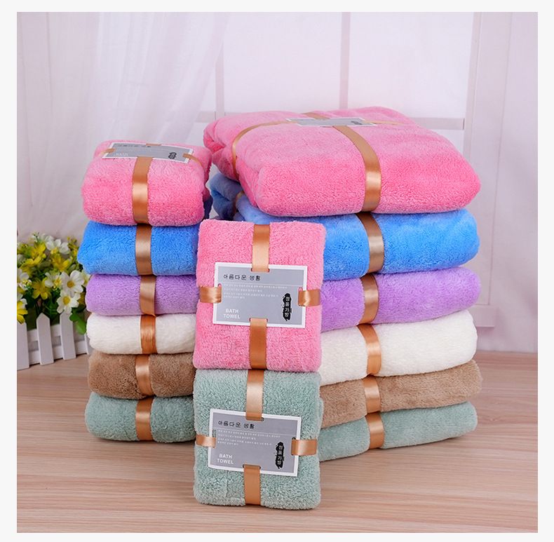 Korallenvlies-Handtuch-Set dreiteilig Geschenkbox