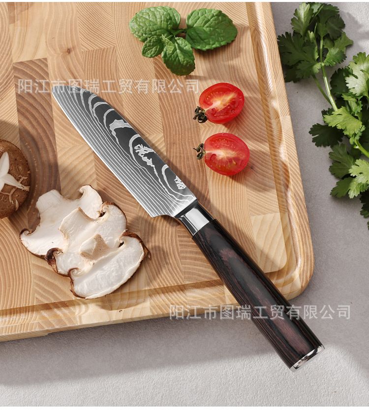 工厂现货大马士革纹刀具套装锋利厨师刀主厨刀万用刀三德刀小菜刀