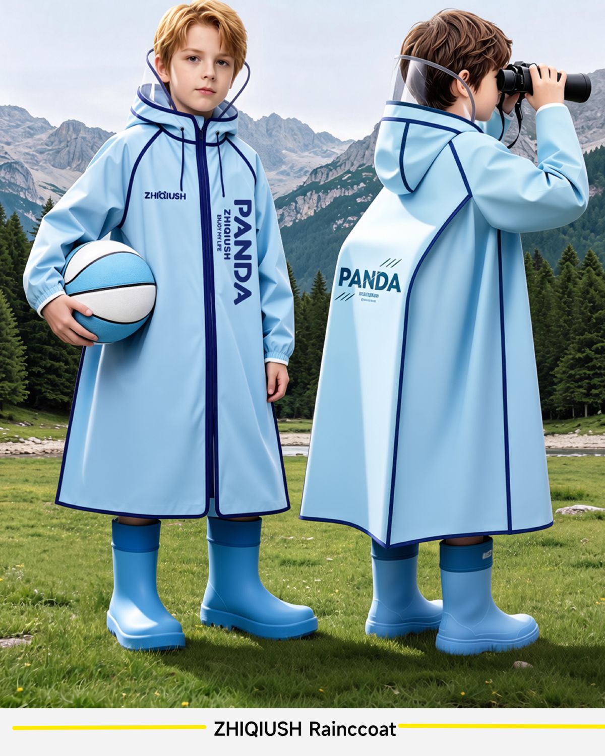 Children's raincoat, school use, long style, waterproof