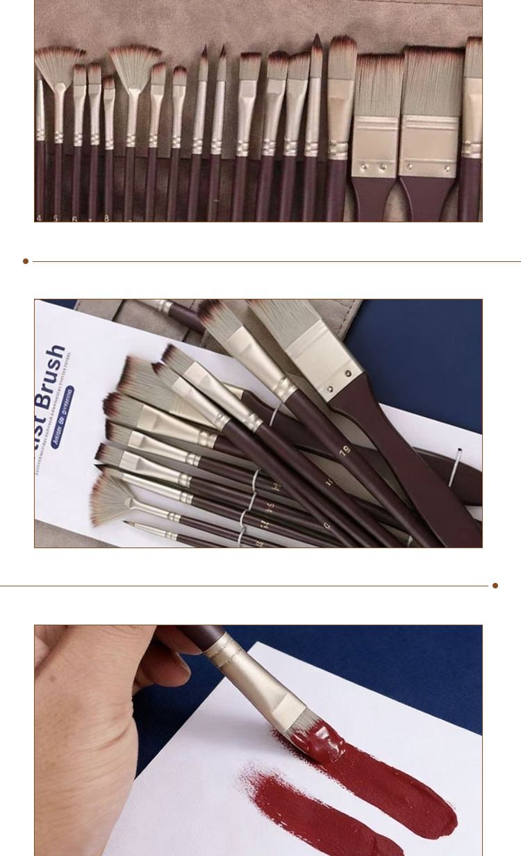 High-elastic nylon brush set for watercolor oil acrylic painting