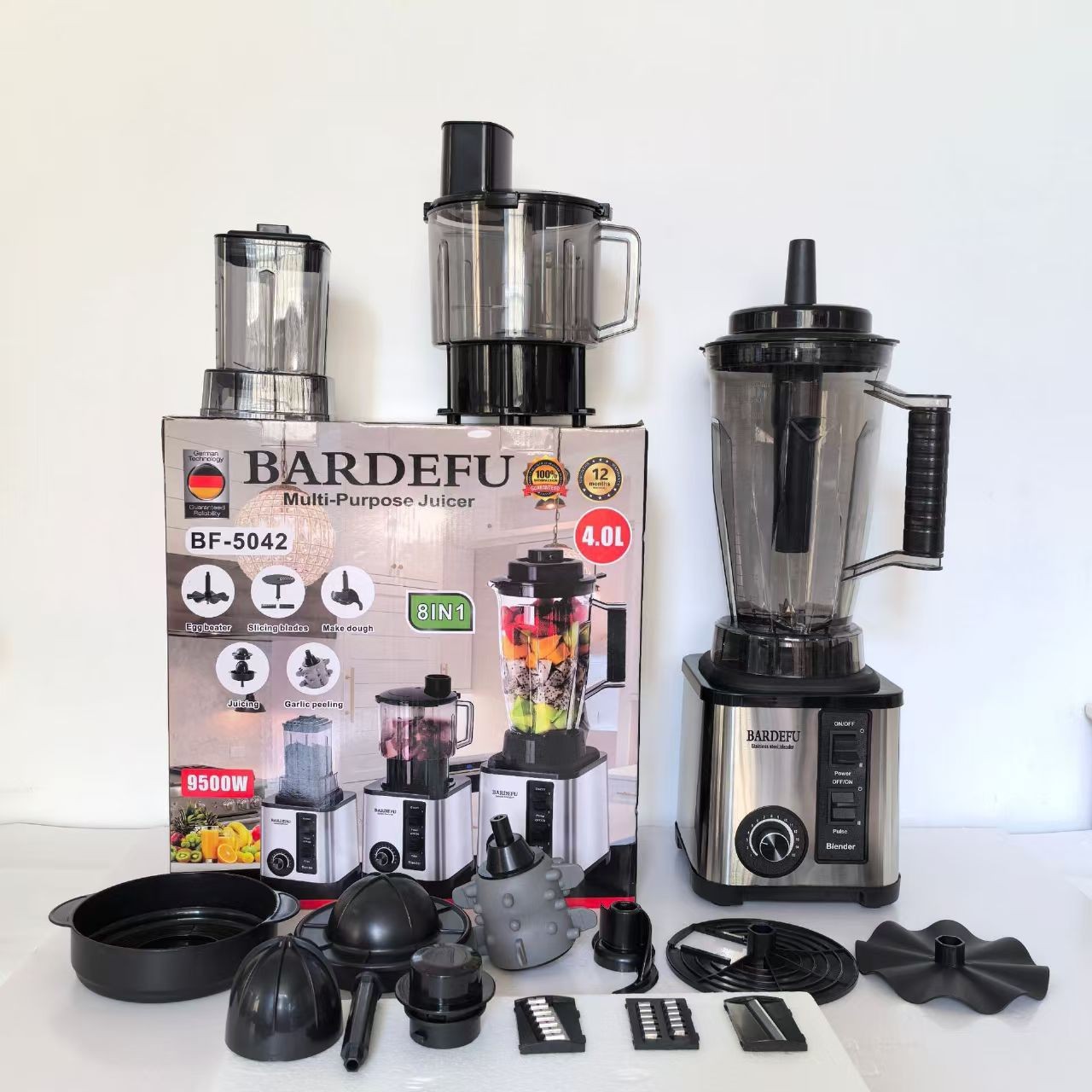 4L 8-in-1 Blender, Commercial Stainless Steel
