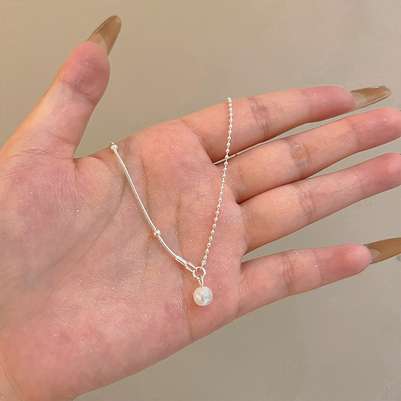 S925 Silber Zirkonia Halskette Damen, Schlüsselbein Kette, leicht luxuriös