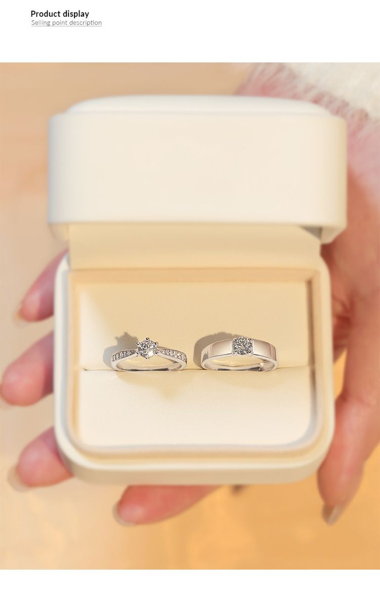 Hochkarbon-Diamantring, Paarring, versilbert