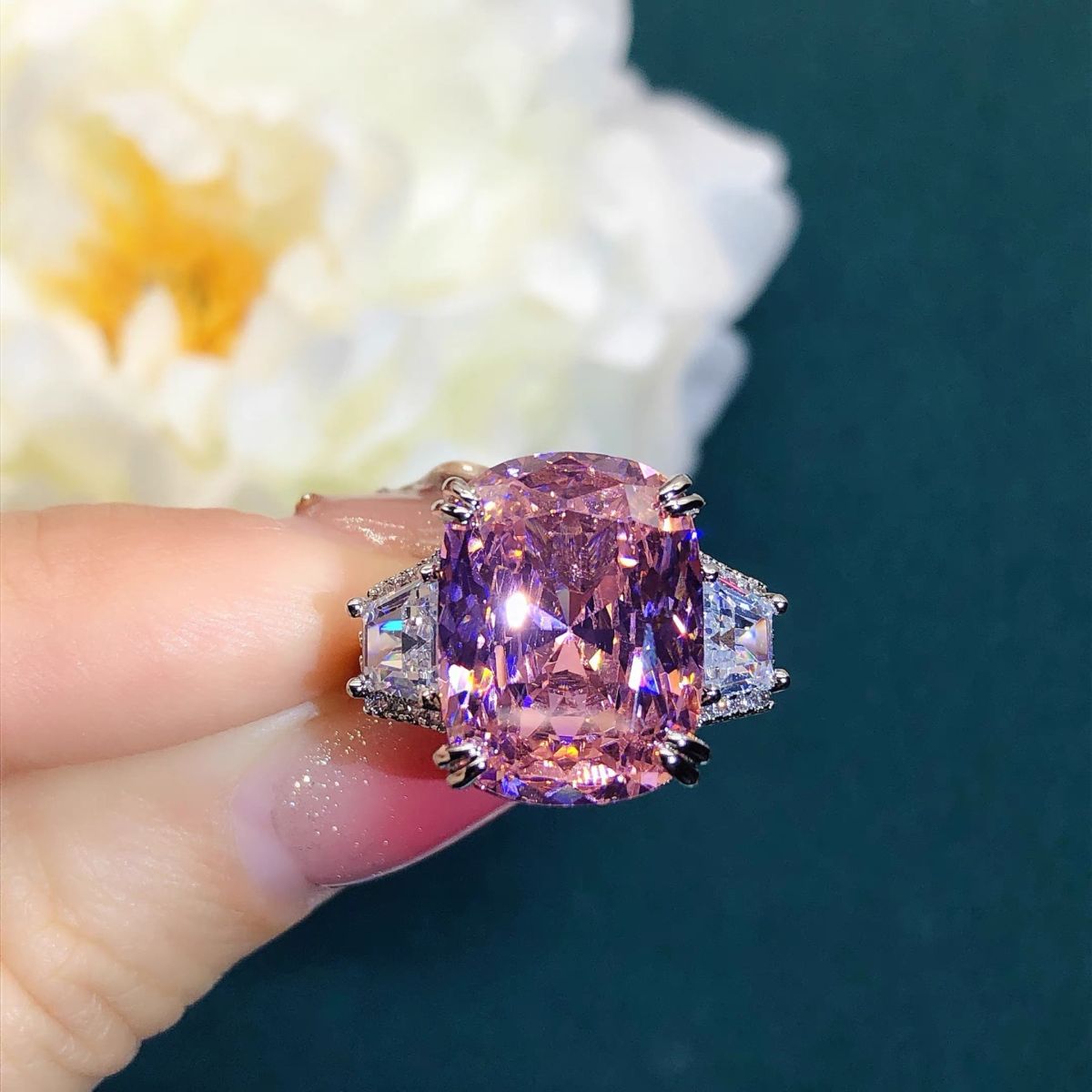 15 karat renkli strass yüzük, ayarlanabilir