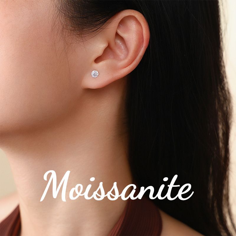 S925 moissanit küpe hipoalerjenik kütikül piercing