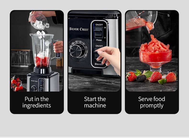 Paslanmaz Çelik Blender, 3/6/8 Fonksiyonlu Mutfak Robotu