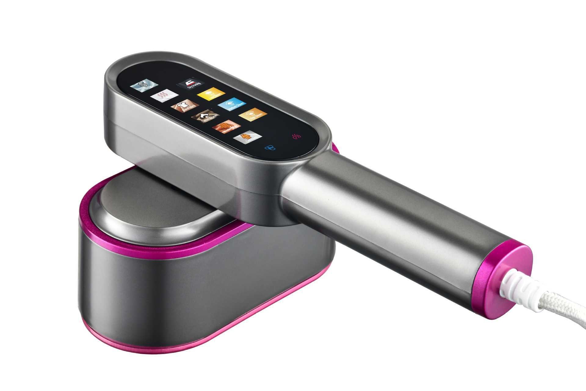 Foldable handheld garment steamer, touch screen, portable
