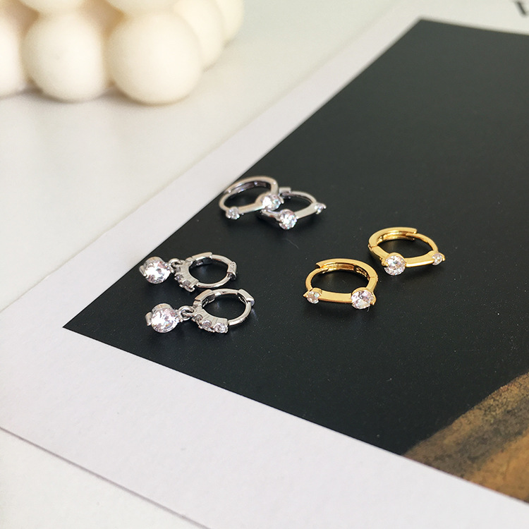 925 silver zirconia earrings, no need to remove while sleeping
