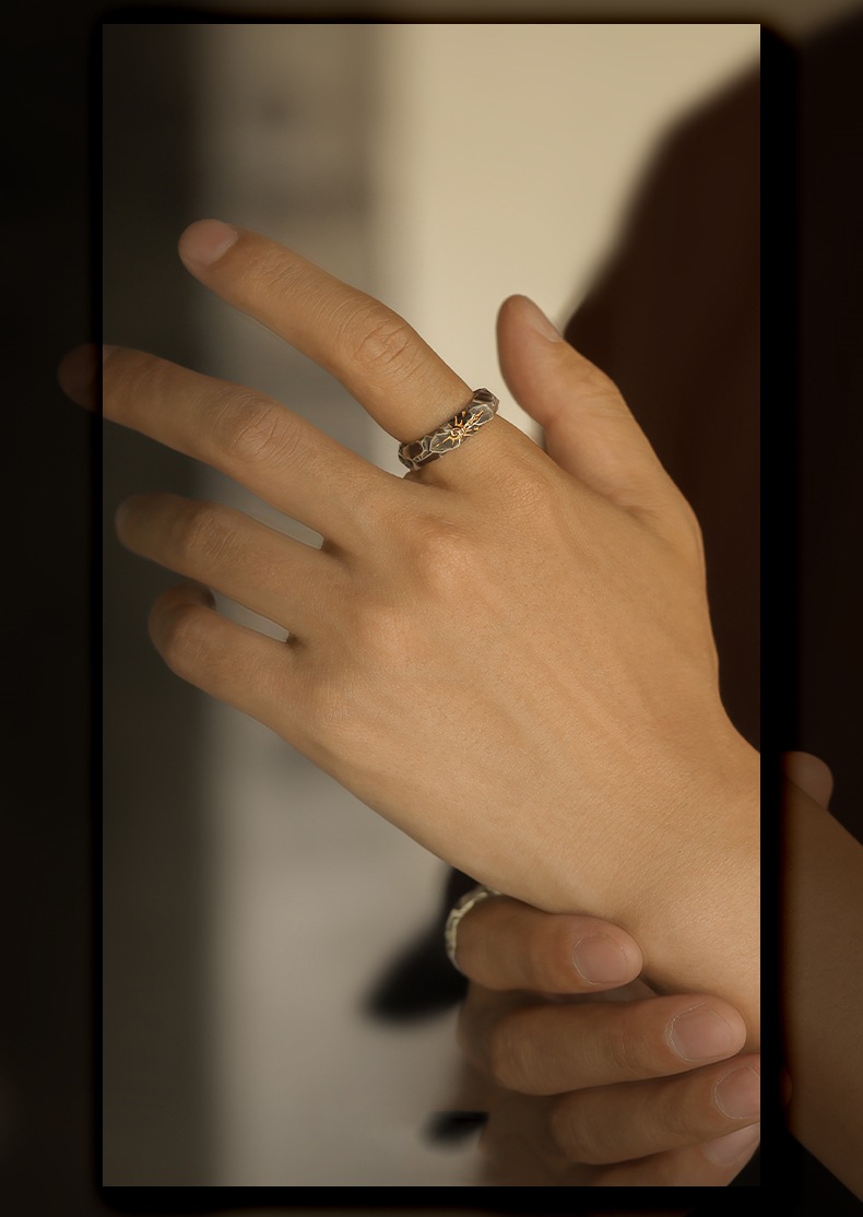 Self-discipline sterling silver men's ring