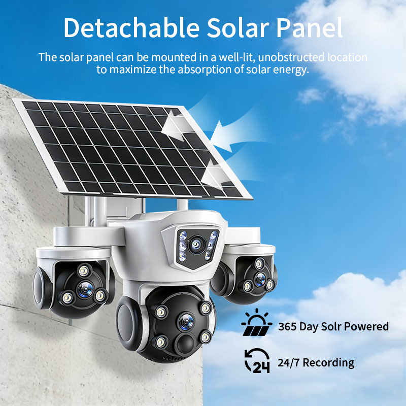 Solar-powered security camera, 4G, outdoor, waterproof