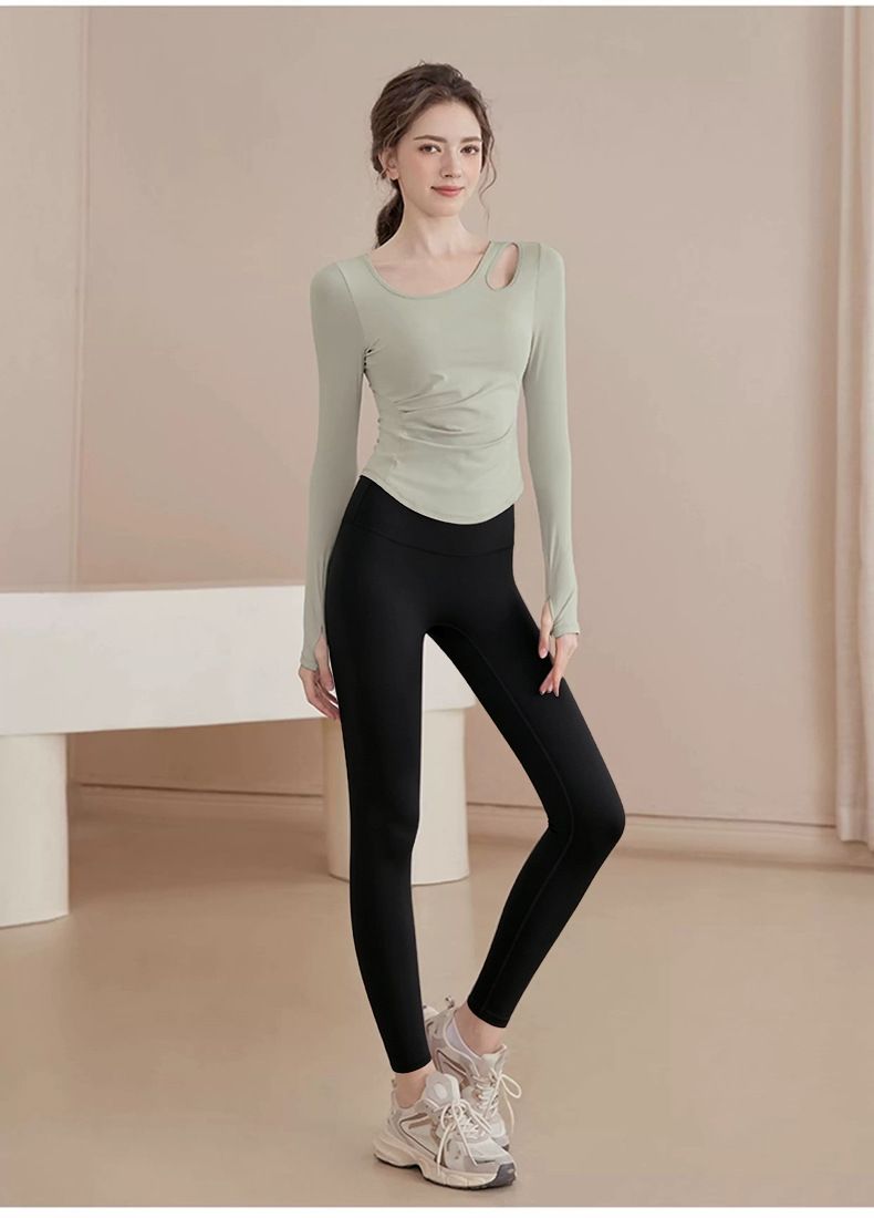 瑜伽服女2026秋冬新款长袖修身运动上衣跑步训练普拉提健身服套装