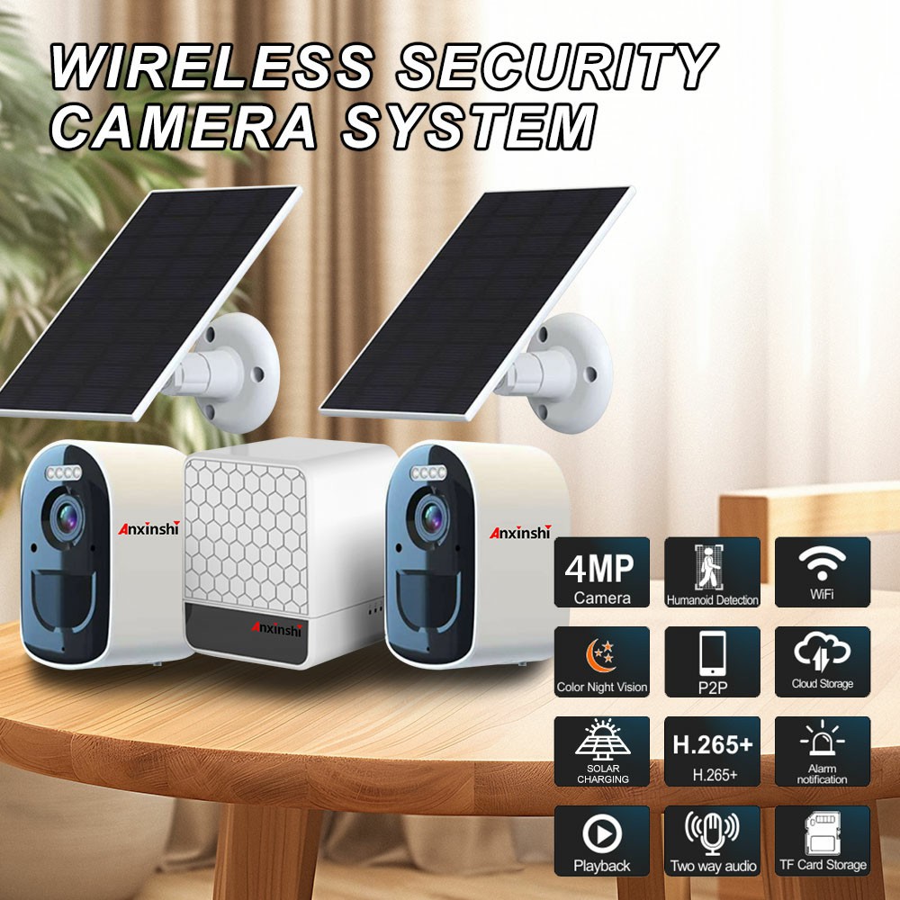 4MP wireless solar-powered outdoor camera kit