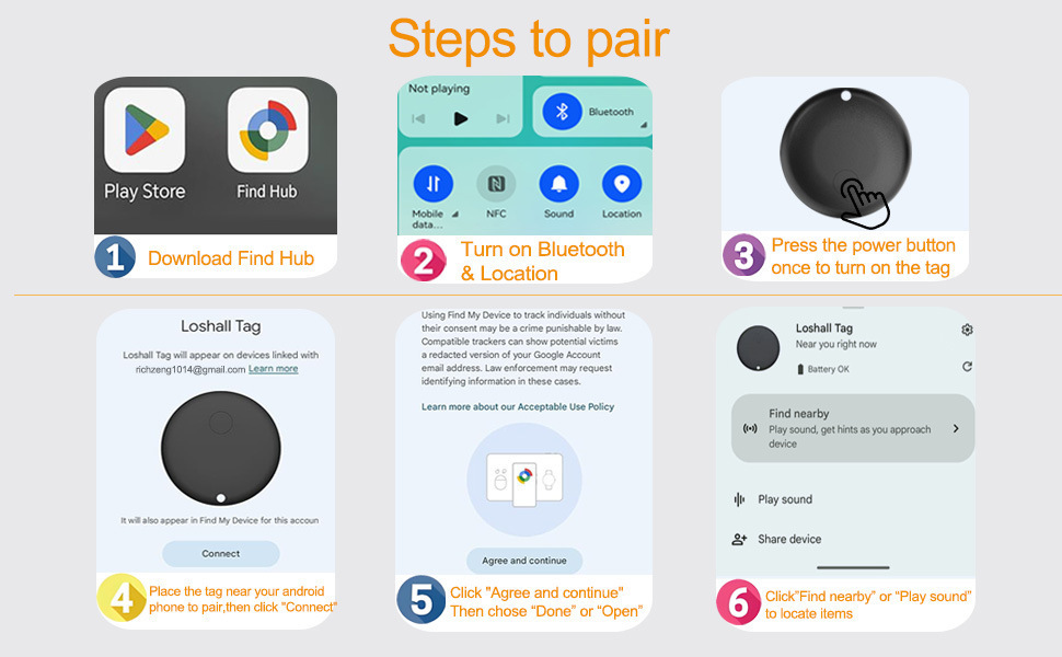 Round Bluetooth tracker iOS Android, pet and item tracker dual system