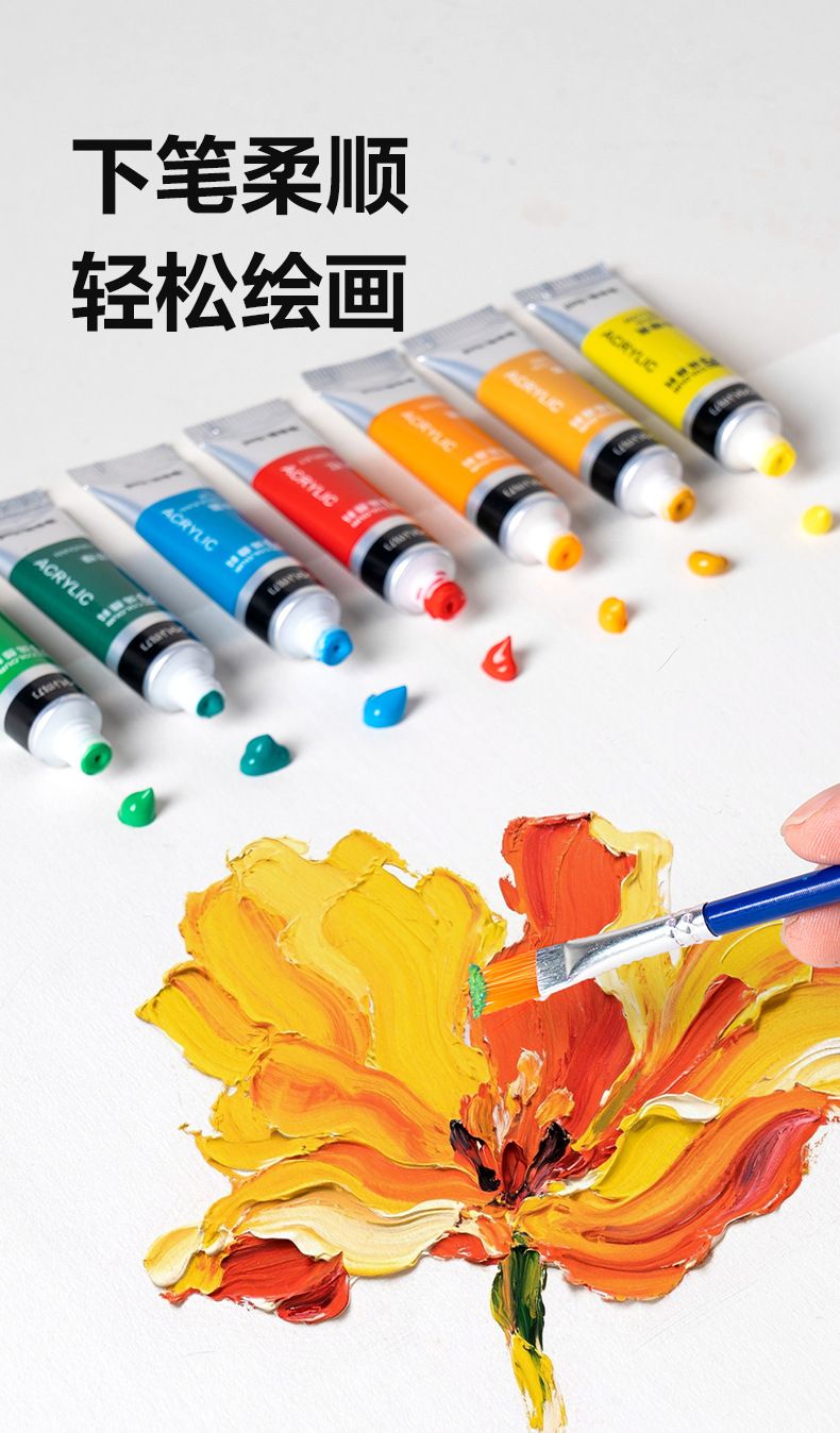 Deli acrylic paint set 12/18/24 colors water and sun resistant