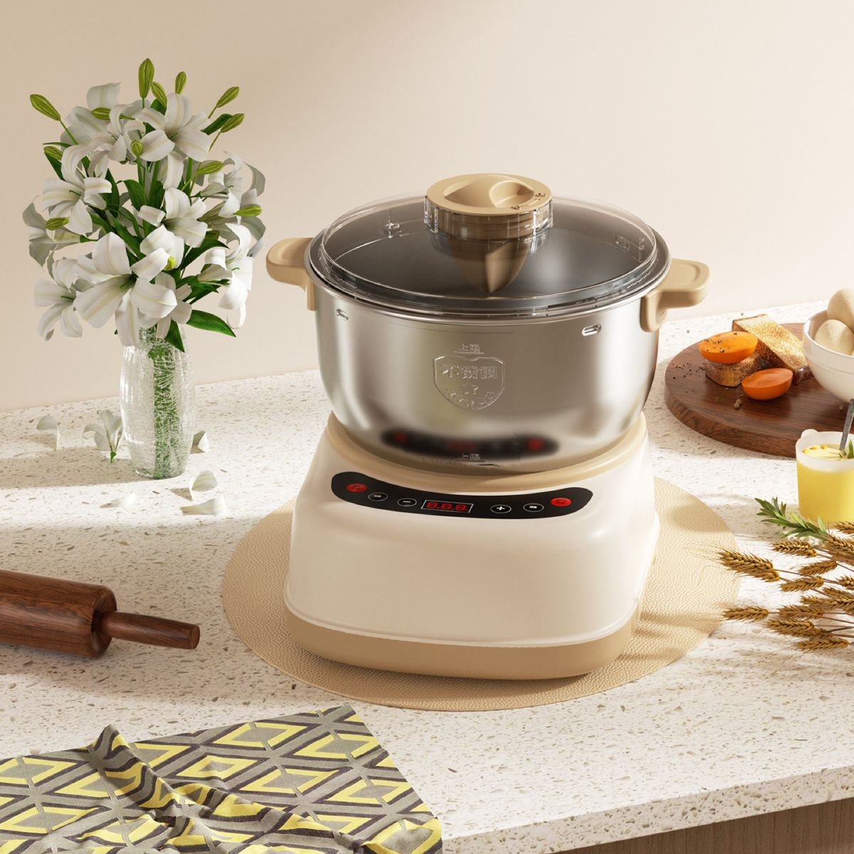 Automatic household dough mixer multifunctional