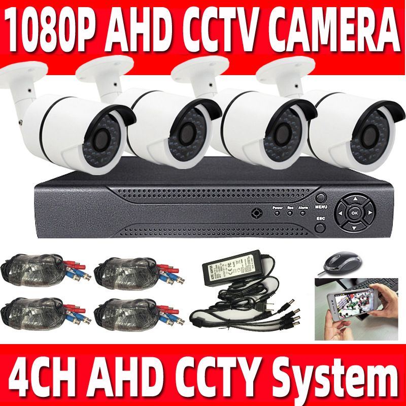 CCTV kamera sistemi 4 kanal AHD dış mekan, 4 adet 960P 1.3MP
