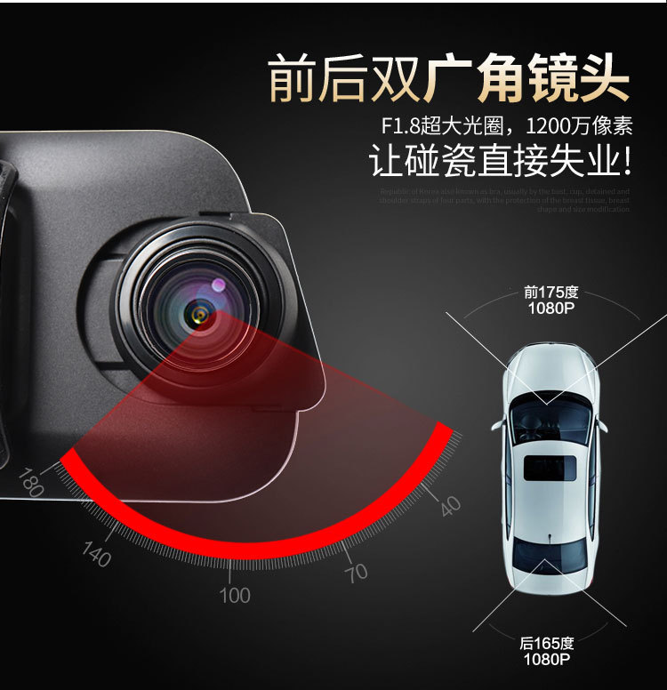 10 Zoll ADAS Dashcam 4K Rückspiegel Dual-Objektiv Rückfahrkamera