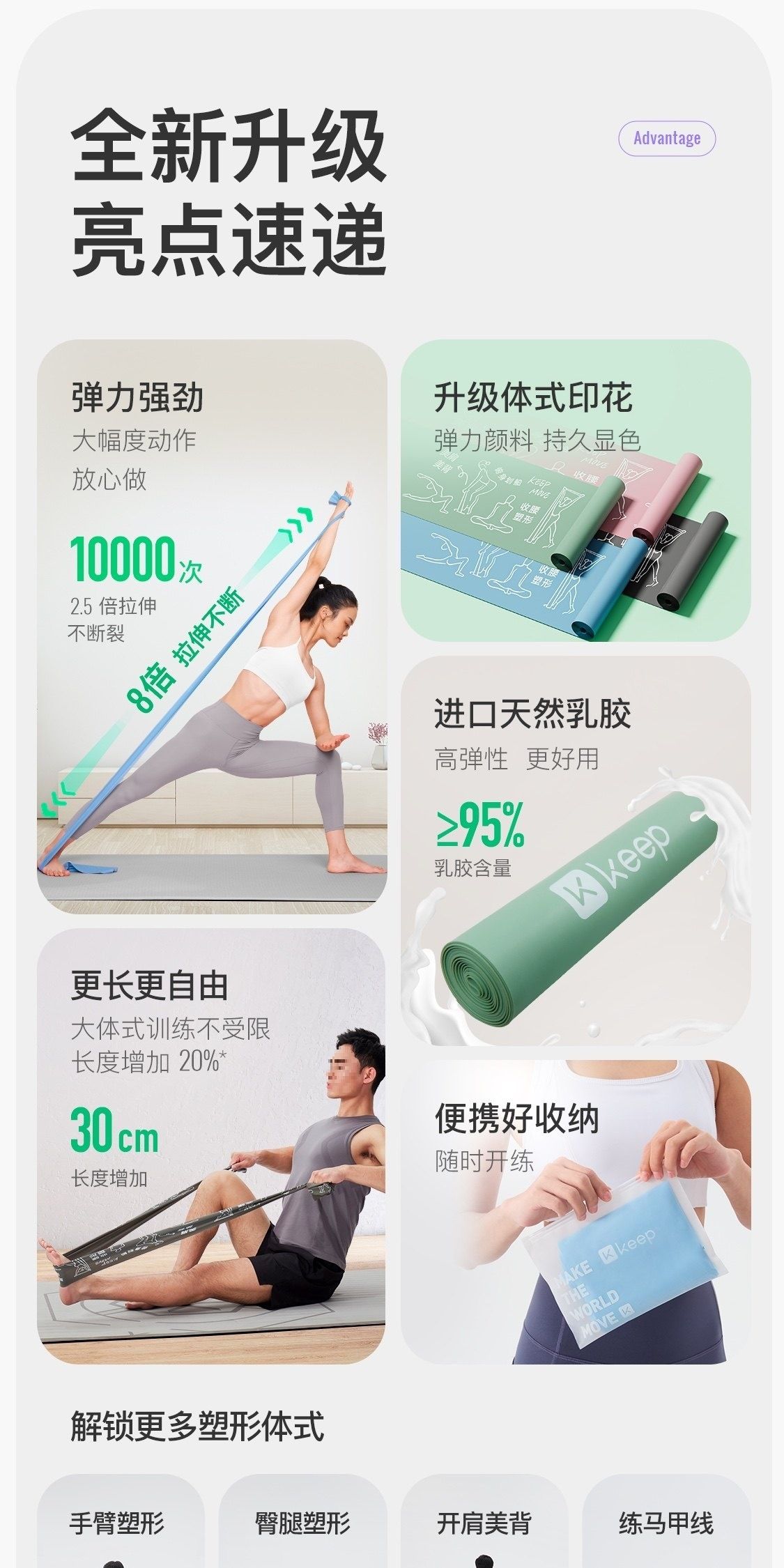 Keep yoga elastik bandı, sırt ve kalça eğitimi, direnç