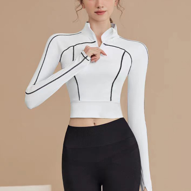 Damen Fitness-Kleidung Langarm Yoga-Set Slim Fit