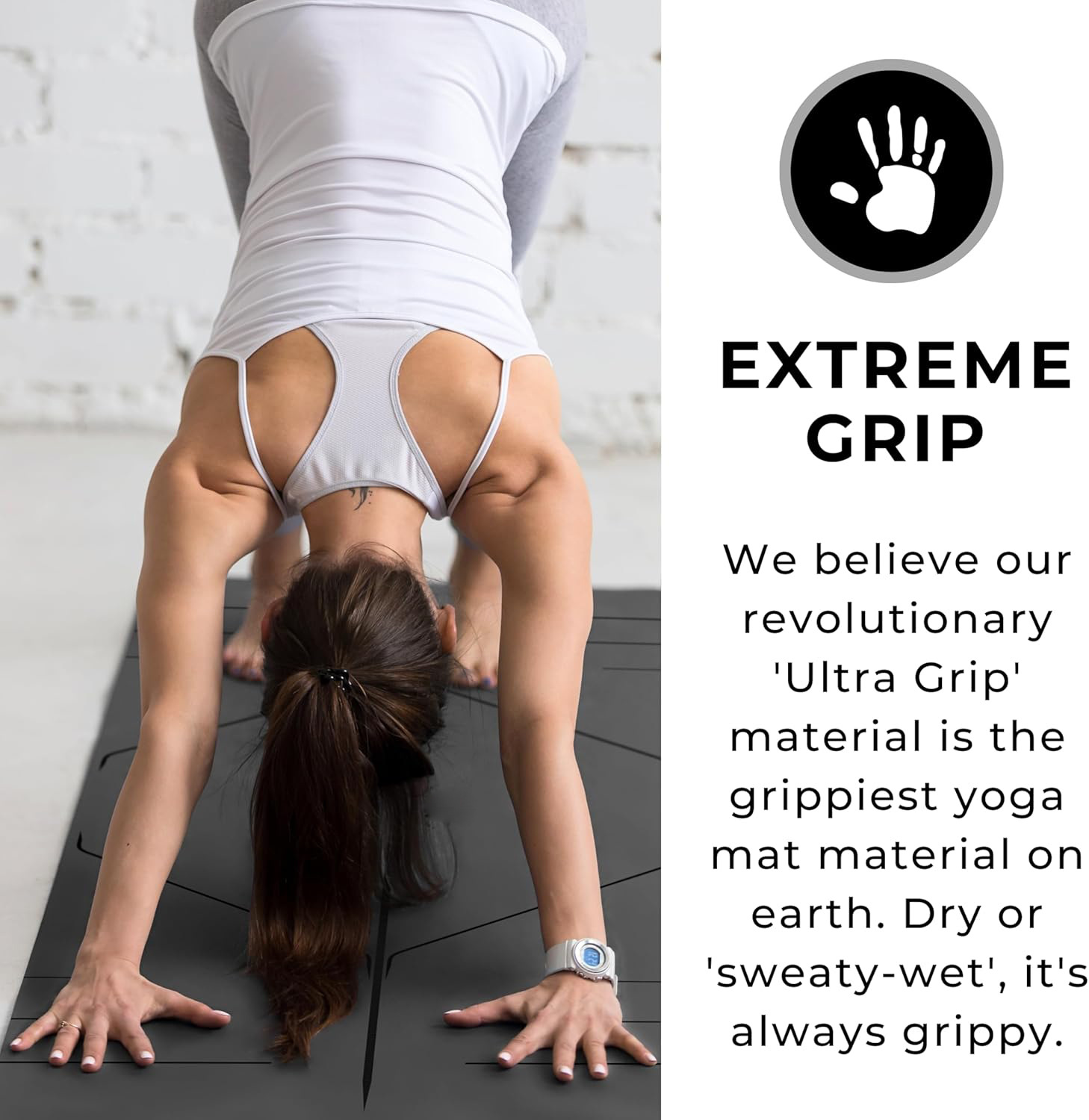 PU natural rubber yoga mat, sweat-absorbent, non-slip