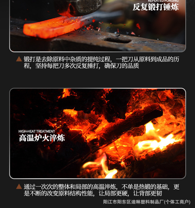 Yangjiang Metzgermesser-Set, handgeschmiedet, Hammerschlag