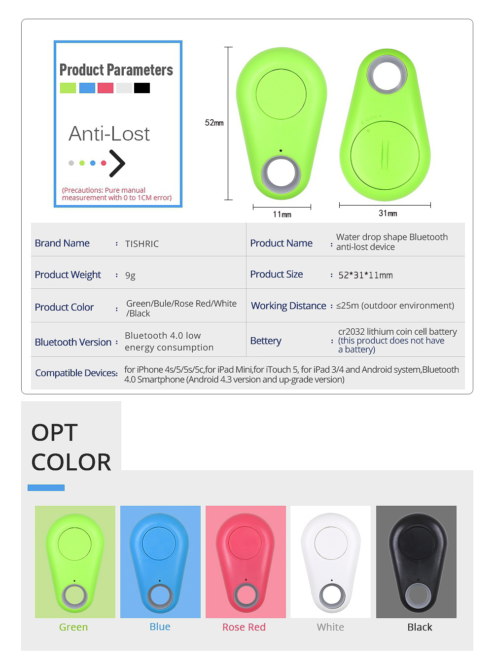Bluetooth Anti-Lost Tracker, Bidirectional Finder