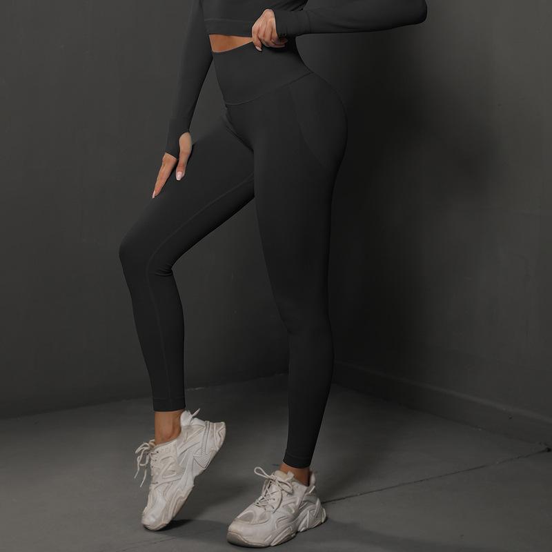 Gülümsüyen yüz yoga pantolonu, peach lift, yüksek bel
