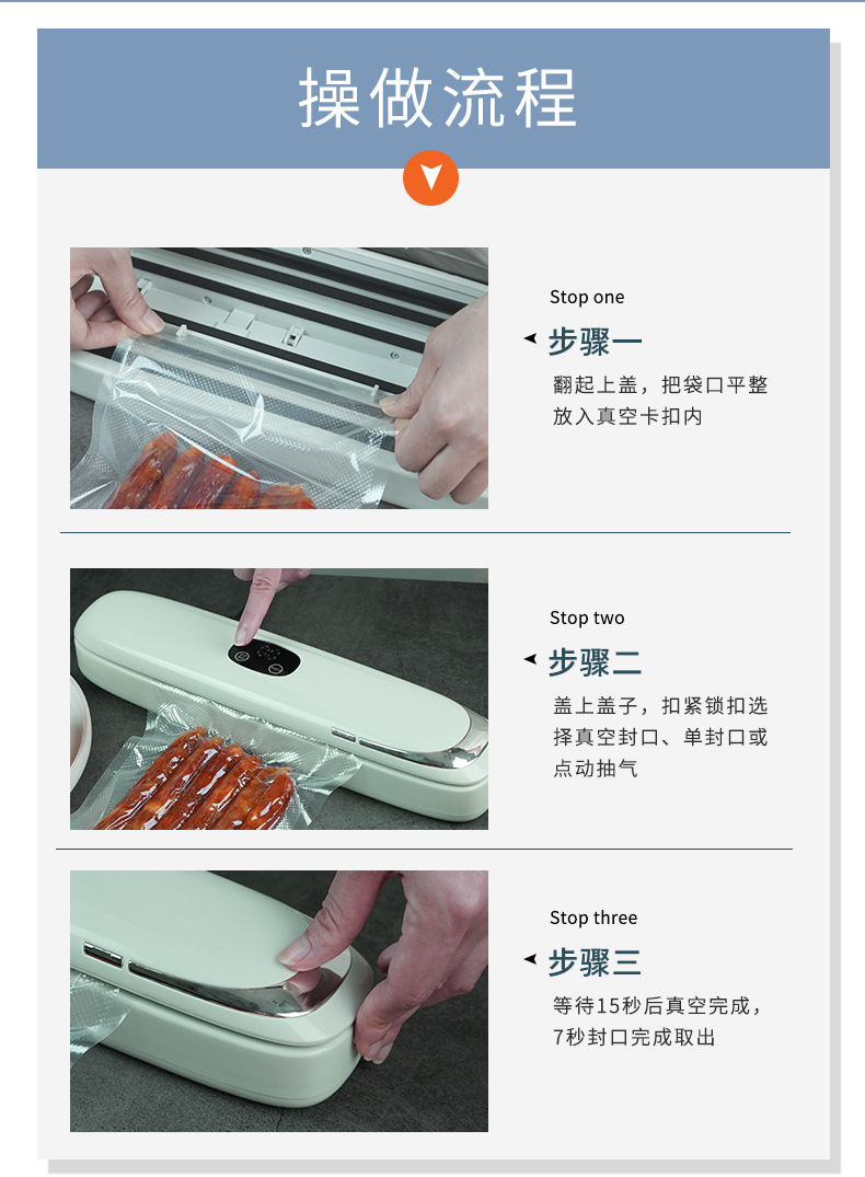 Automatic vacuum sealing machine for food bags, household type