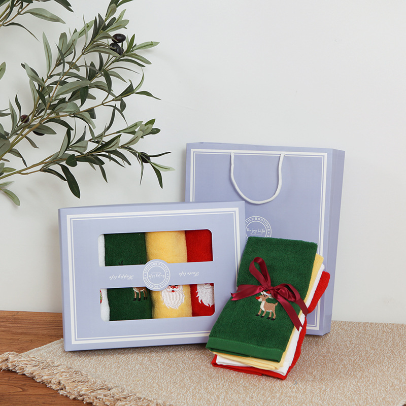 Pure cotton Christmas towel gift set for children