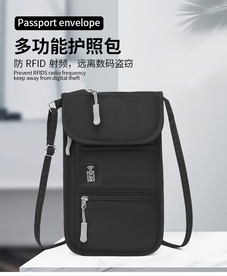 RFID-Blocking Document Bag with Passport Holder and Card Organizer