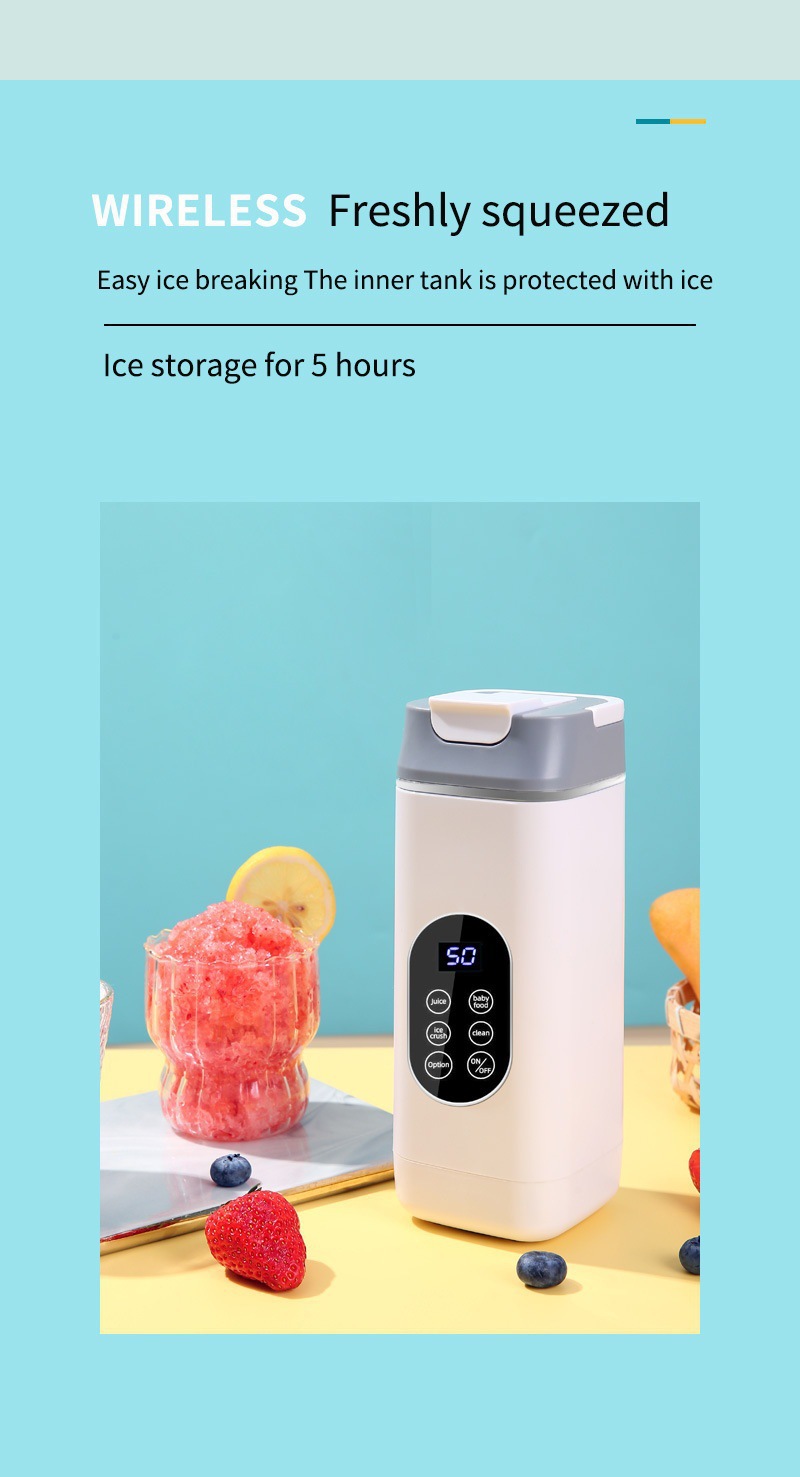Portable USB rechargeable juicer, 12 blades, ice crusher